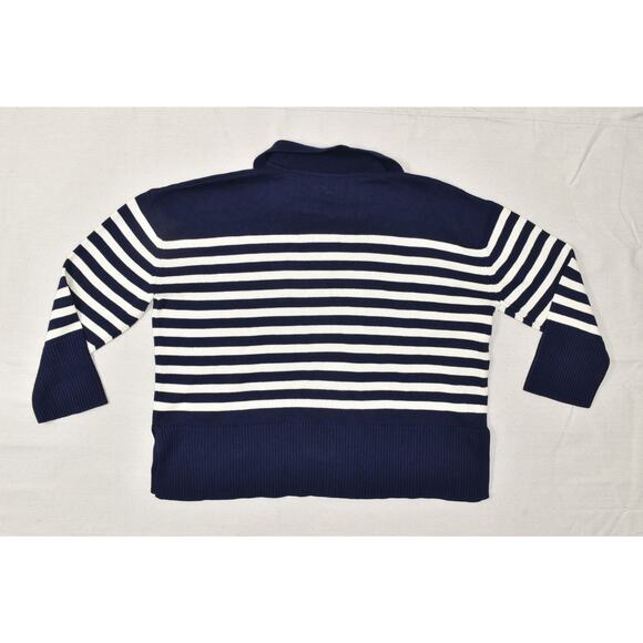 GAP Mens Big & Tall Size XXL Breton Stripe V-Neck Pullover Sweater Navy White - Picture 8 of 8